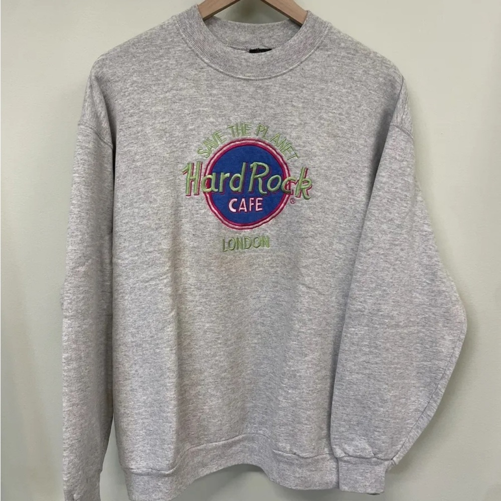 Vintage Hard Rock Cafe Crewneck Sweatshirt Fully Embroidered Size Medium